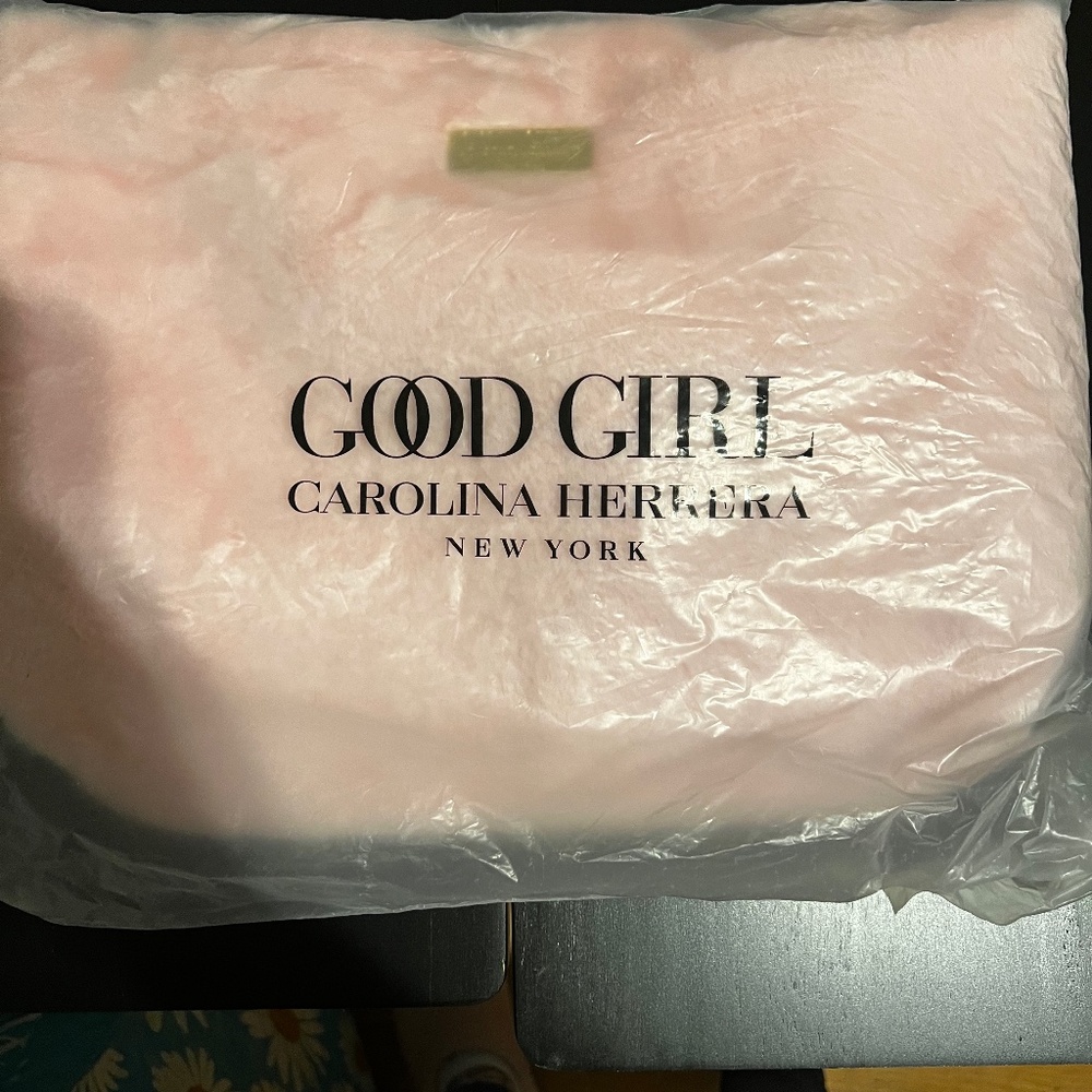 Carolina Herrera blush bag (pink plush bag)